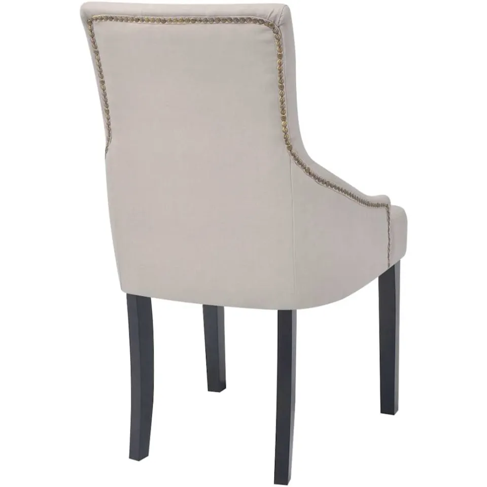 vidaXL Eetkamerstoelen 4 st stof crèmegrijs, foto 4