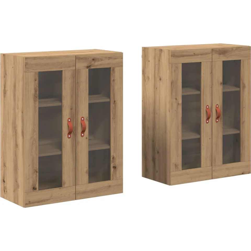 vidaXL Wandkasten 2 st Artisan Eiken 69,5 x 34 x 90 cm Bewerkt hout, foto 3