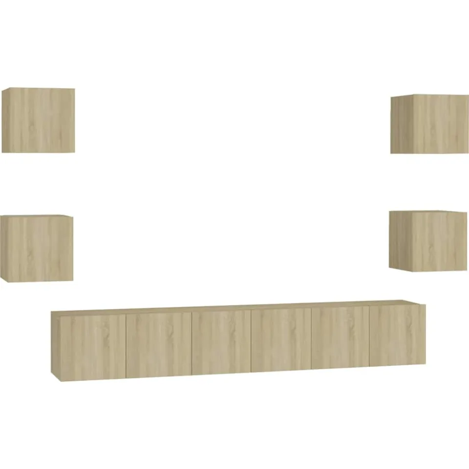 vidaXL 7-delige Tv-meubelset bewerkt hout sonoma eikenkleurig, foto 3