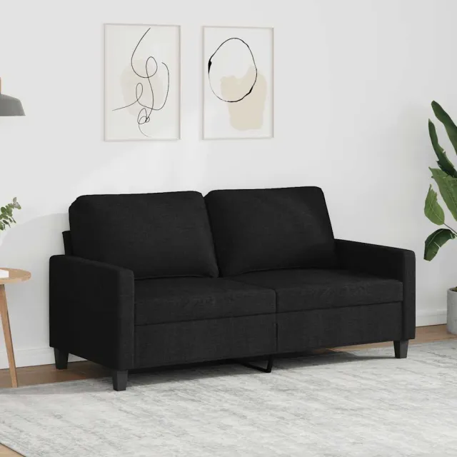 vidaXL Tweezitsbank 140 cm stof zwart