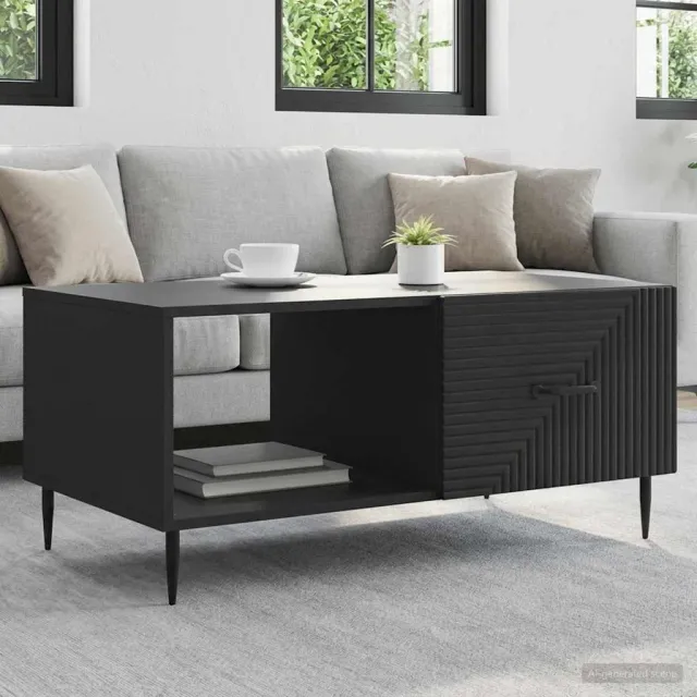 vidaXL Salontafel Zwart 90 x 50 x 40 cm Bewerkt hout