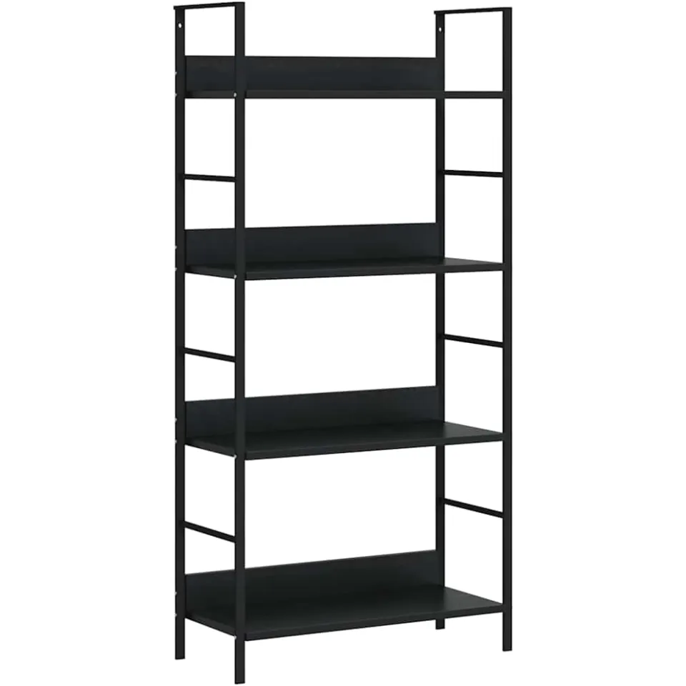 vidaXL Boekenkast met 4 schappen 60x27,6x90,5 cm bewerkt hout zwart