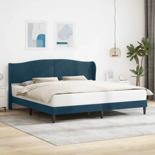vidaXL Bedframe met hoofdeinde Blauw 180 x 200 cm Fluweel