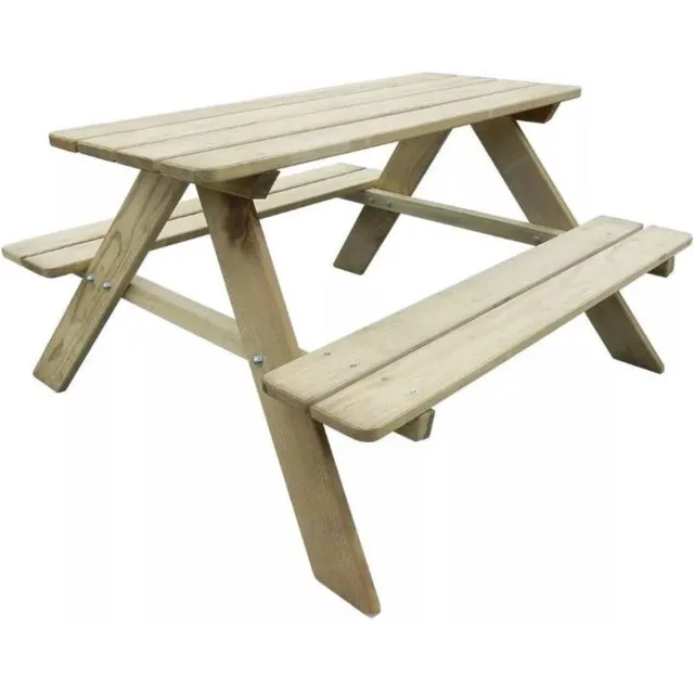 MaxxGarden Picknicktafel Kinderen - Tuinbank - Tuinbank Hout - Geschikt voor Buiten - 90x79x50cm bruin