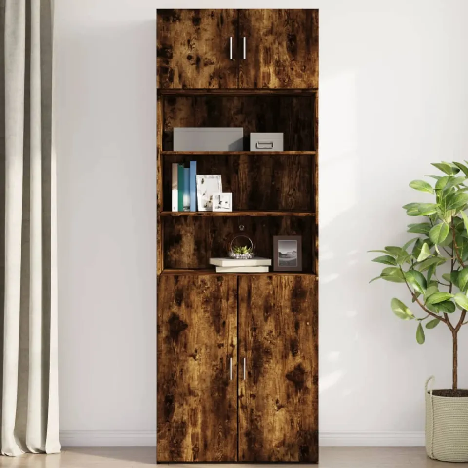 vidaXL Wandkast 80x42,5x40 cm bewerkt hout gerookt eikenkleurig, foto 3