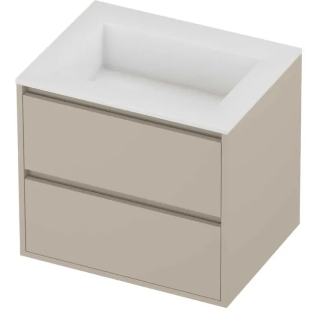 Proline Aristo Badmeubelset Polystone Elegant 60x46x54 cm Glans Wit Soft Linen Beige