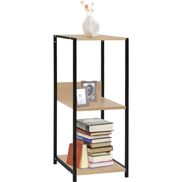 vidaXL Boekenkast 33,5x39,6x79,7 cm bewerkt hout zwart en eikenkleurig