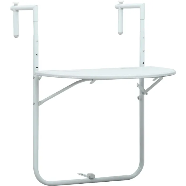 vidaXL Balkontafel hangend 60x64x83,5 cm rattan-look kunststof wit