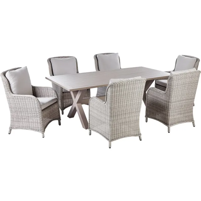 Beliani CASCAIS - Tuinset voor 6 - Taupe - PE rotan Beige
