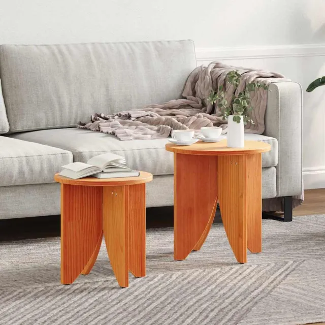 vidaXL Salontafel 2 st Wasbruin 41,5 x 41,5 x 44 cm bruin, foto 2
