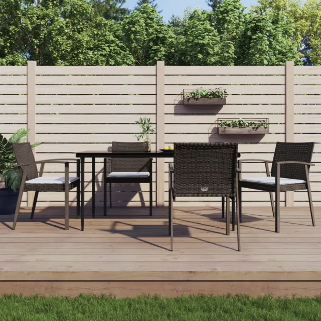 vidaXL 5-delige Tuinset met kussens poly rattan en staal, foto 2
