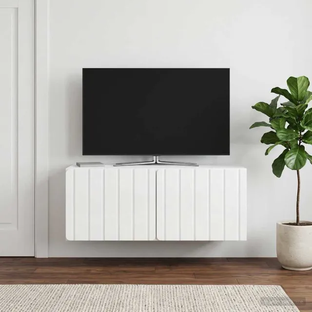 vidaXL Wandbeugel TV-kast 78,5 x 31 x 30 cm Hoogglans Wit Bewerkt hout, foto 2