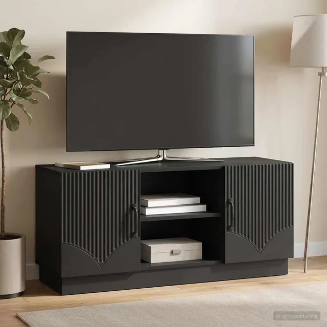 vidaXL TV-kast 102 x 34,5 x 47 cm Zwart Bewerkt hout