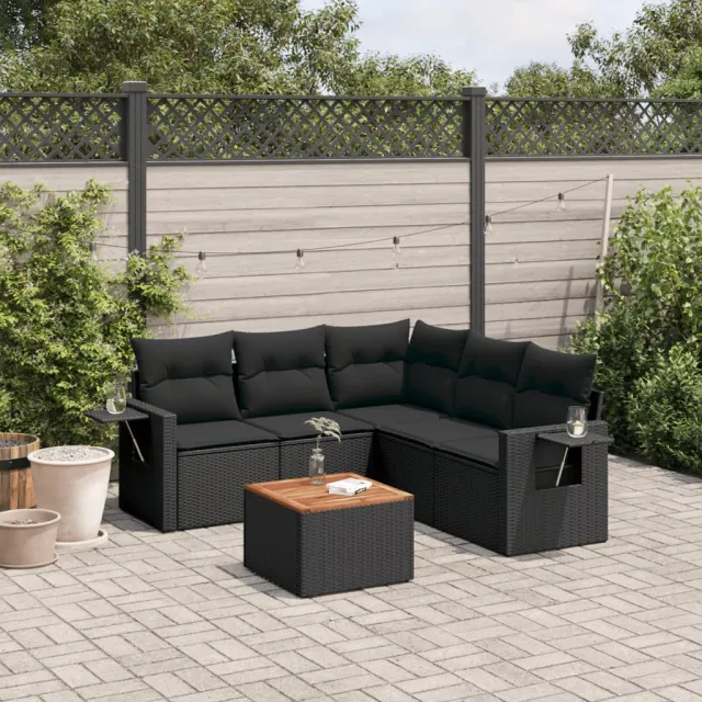 vidaXL Patio Sofa Set 5-zits Black, foto 2