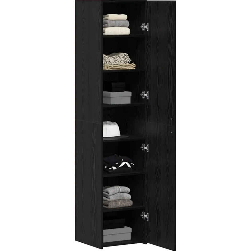 vidaXL Hoge kast Zwart Eiken 40 x 42,5 x 185 cm