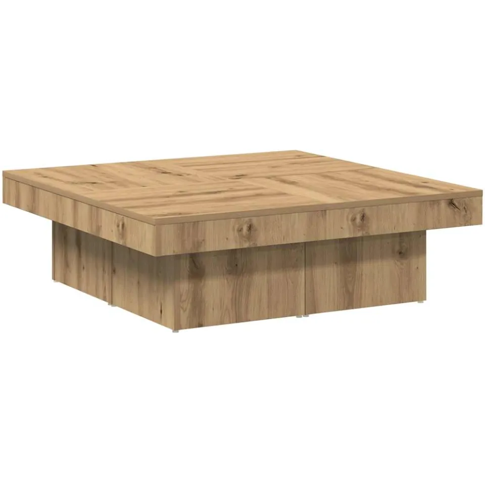 vidaXL Salontafel 90x90x28 cm bewerkt hout artisanaal eikenkleur, foto 3