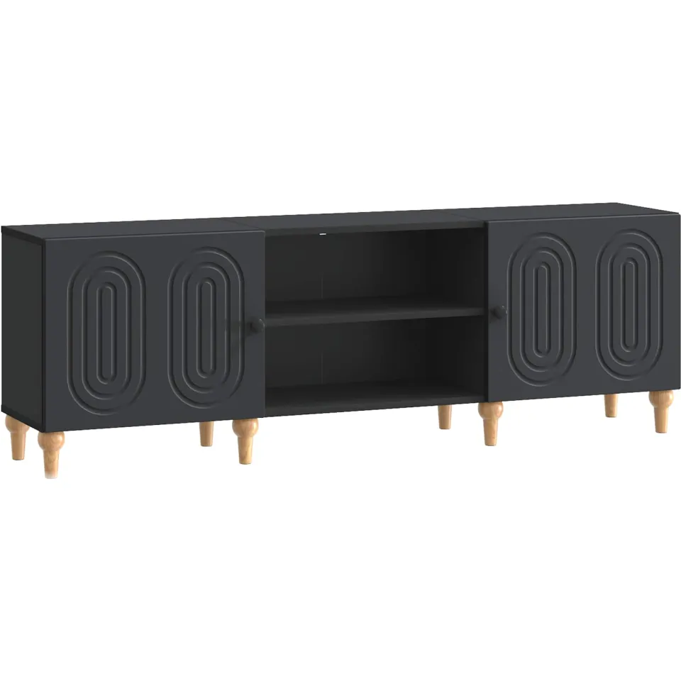 vidaXL TV-kast 150 x 31 x 50 cm Zwart Bewerkt hout