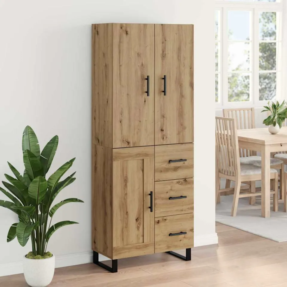 vidaXL Hoge kast 2 st Artisan Eiken 69,5 x 34 x 180 cm, foto 4