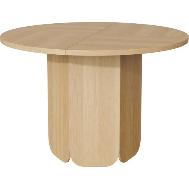MUVANO Ronde Eettafel - Scandinavische Eettafel - Ronde Keukentafel - Mdf Eettafel - Houtnerf - Minimalistisch - Krasbestendig - Stevig - Eetkamer - 120 cm - 4-6 Personen - Eikenkleur