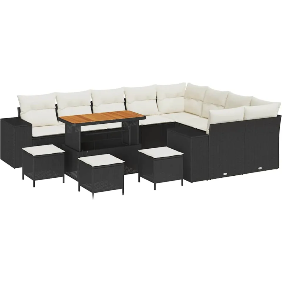 vidaXL Tuin Sofa Set 13 st Zwart poly rattan