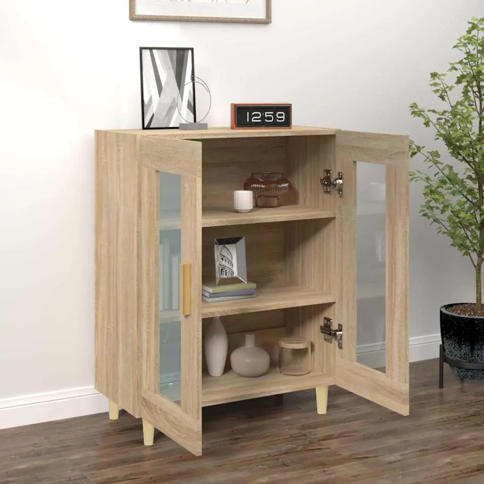 vidaXL Dressoir 69,5x34x90 cm bewerkt hout sonoma eikenkleurig, foto 3