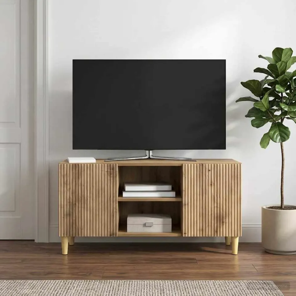 vidaXL TV-kast 102 x 34,5 x 50 cm Artisanaal eiken Bewerkt hout, foto 4