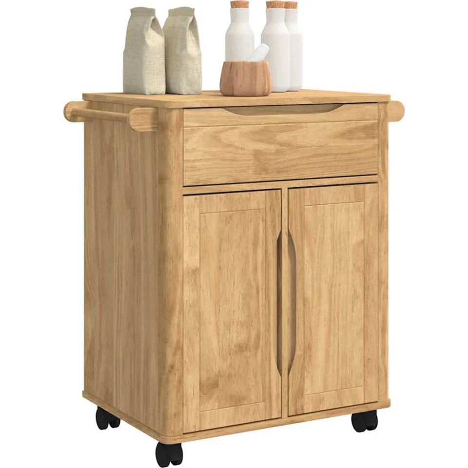 vidaXL Keuken Trolley FLORO Wasbruin 72,5 x 45 x 80 cm