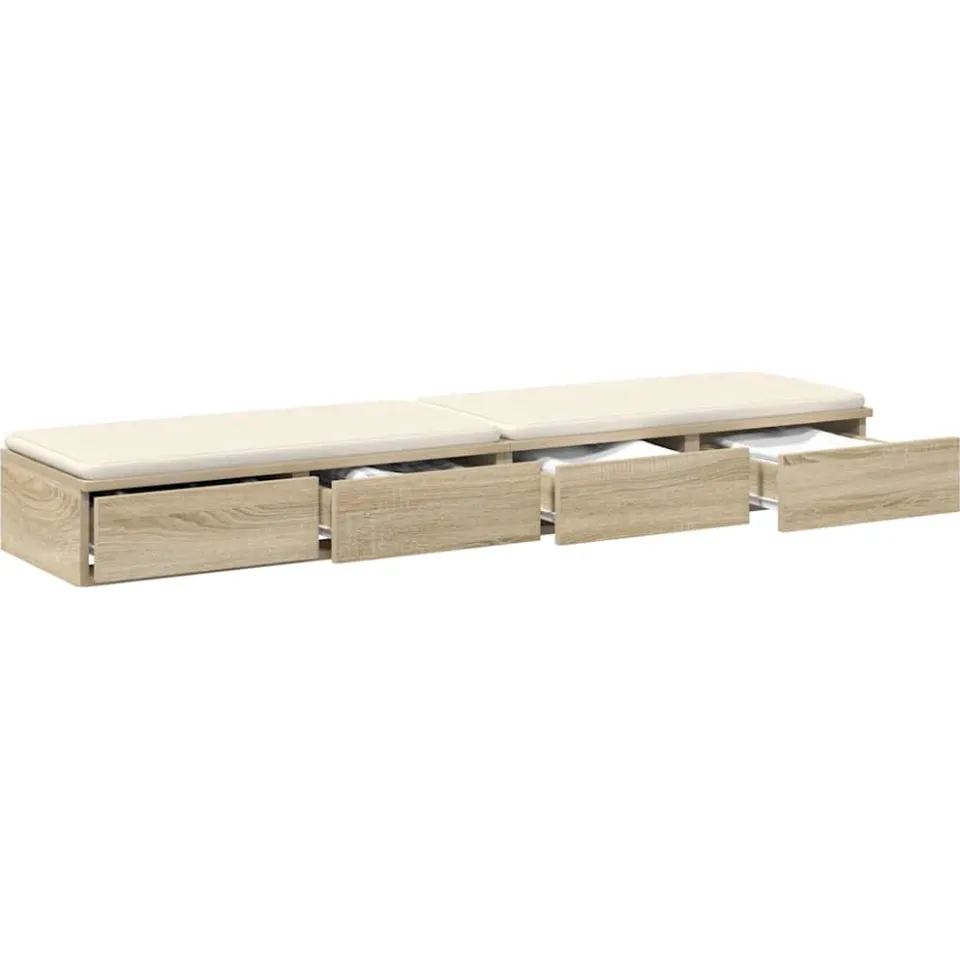 vidaXL Bedlades Sonoma Eiken 160 x 36,5 x 16,5 cm Bewerkt hout Beige