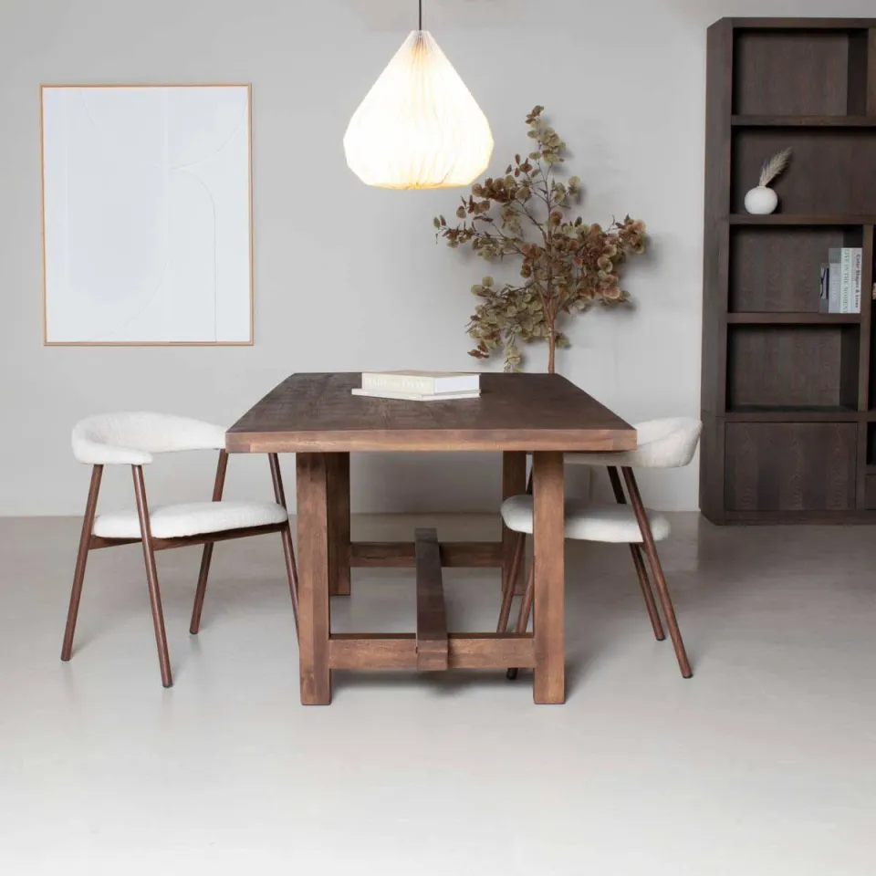 Giga Meubel Eettafel Frans - Rechthoek Donkerbruin Hout - 300x100x76cm, foto 3