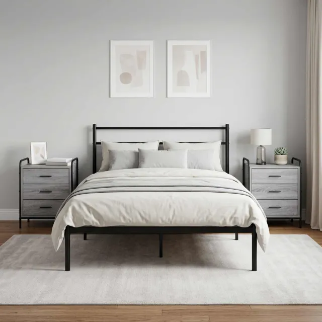 vidaXL Nachtkastje 2 st Grijs Sonoma 48 x 36,5 x 60 cm Bewerkt hout, foto 2