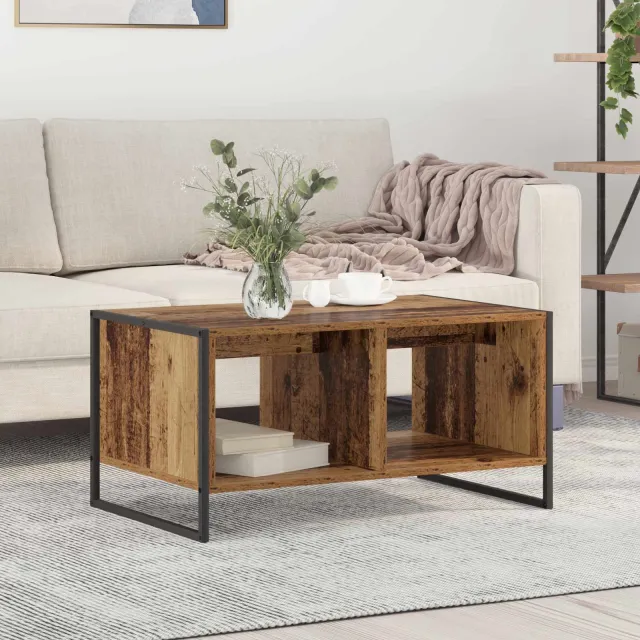 vidaXL Salontafel Oud Hout 80 x 50 x 40 cm Bewerkt hout bruin, foto 2