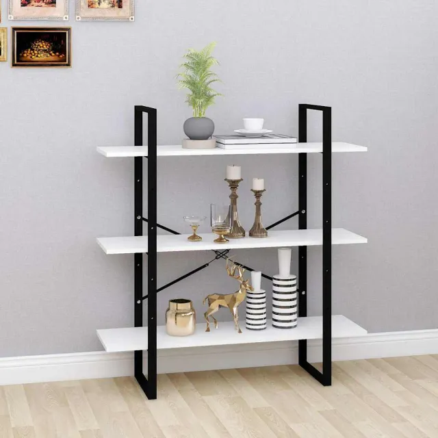 vidaXL Boekenkast 100x30x105 cm bewerkt hout wit, foto 2
