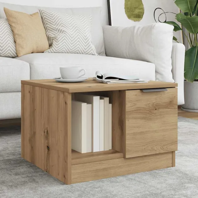 vidaXL Salontafel 50x50x36 cm bewerkt hout artisanaal eikenkleur, foto 2