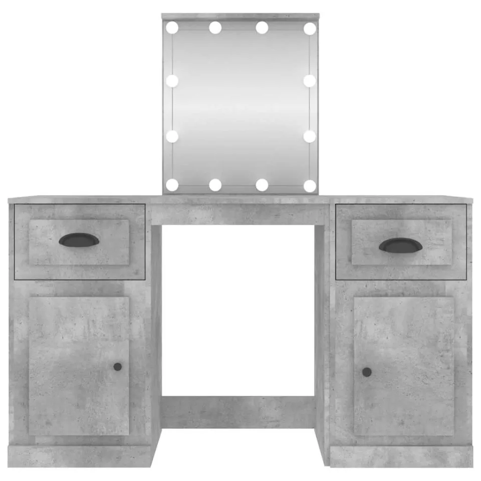 vidaXL Kaptafel met LED-verlichting 130x50x132,5 cm betongrijs grijs, foto 4