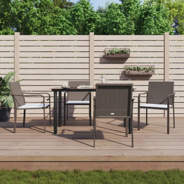 vidaXL 5-delige Tuinset met kussens poly rattan en staal, foto 2