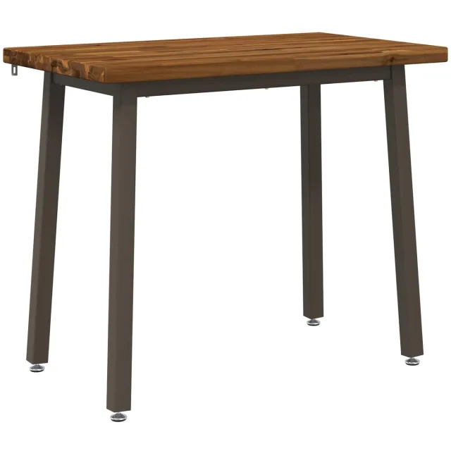 vidaXL Vierkante - Eettafel - 110 - x - 55 - x - 75 - cm - Massief - Acacia - Hout Natuurlijk en Koffie