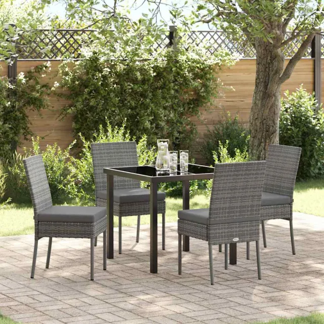 vidaXL Tuin eettafelset 5 st Grijs Gepoedercoat staal, foto 2