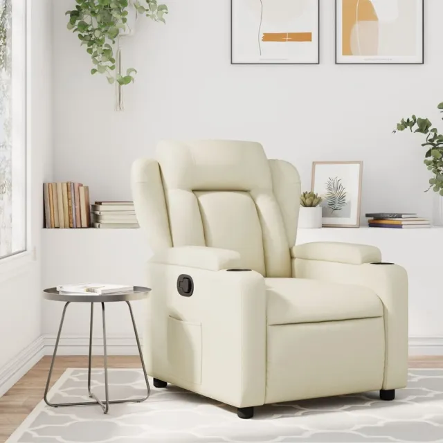 vidaXL Fauteuil verstelbaar kunstleer crèmekleurig
