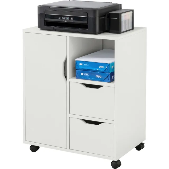 SoBuy Schrijftafel inklapbaar - Multifunctionele Klaptafel met opbergdoos - Computertafel met planken - Bureau voor thuiskantoor - Werktafel Wit, 64x98x64cm, FWT105-W