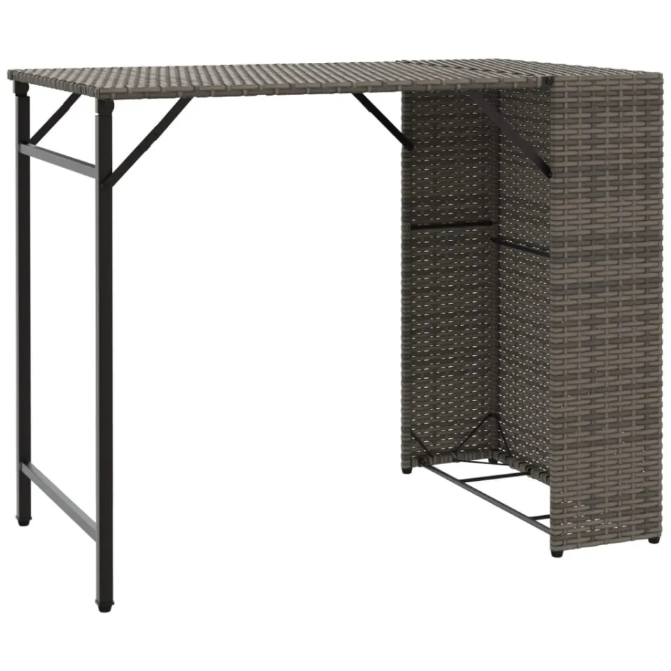 vidaXL 5-delige Tuinset inklapbaar poly rattan grijs, foto 4