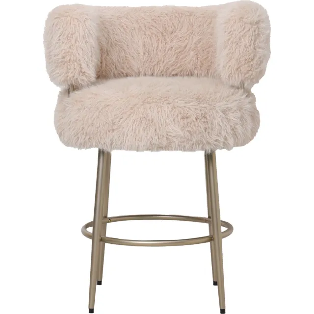 PTMD Barkruk Hair - Beige - 67x64x94cm
