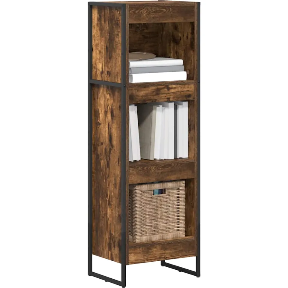 vidaXL Boekenkast 40 x 30 x 121 cm Bewerkt hout Rook Eik Bruin