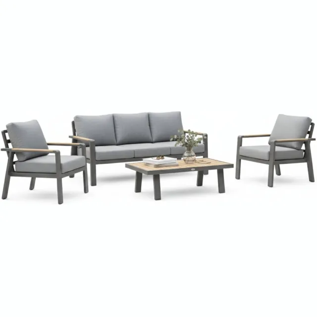 Belito Birmingham Loungeset Nr.1 – Antraciet Aluminium – 5 Personen