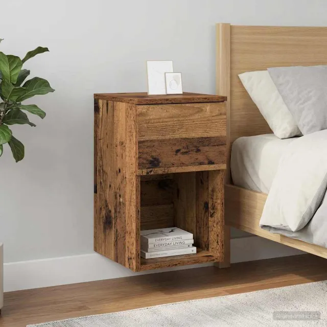 vidaXL Bed kast 2 st Oud hout 29 x 31,5 x 49 cm Bewerkt hout Bruin