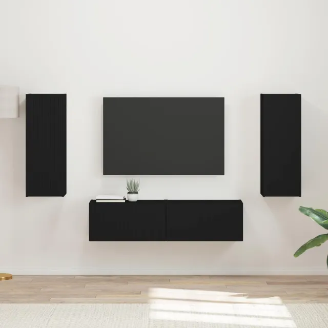 vidaXL Tv-meubelset 2 st 30 x 31 x 80 cm Zwart, foto 2