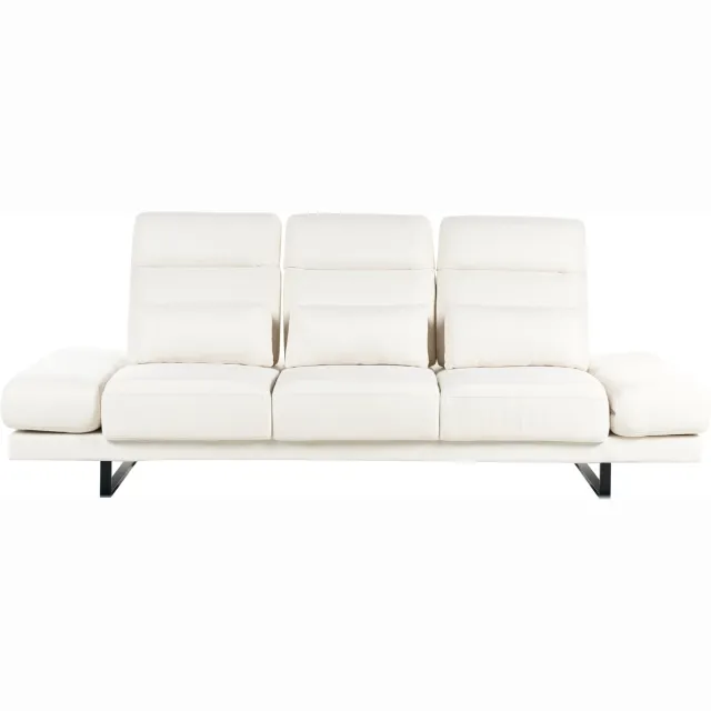 Beliani IKAST - Driezitsbank - Gebroken wit - Polyester Beige