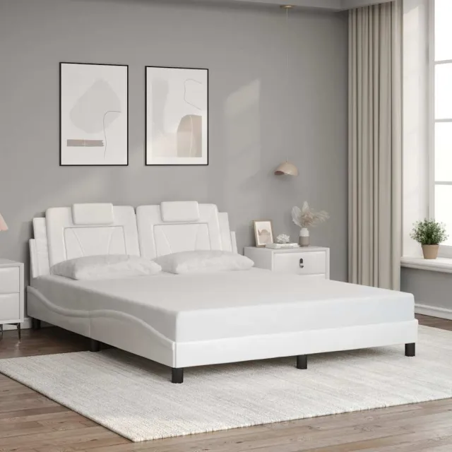 vidaXL Bedframe "Viana" zonder matras kunstleer wit 160x200 cm