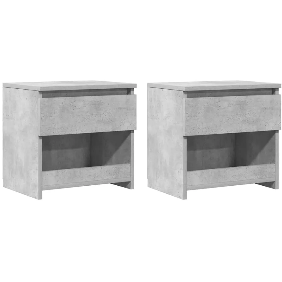 vidaXL Nachtkastjes 2 st 40x30x39 cm bewerkt hout betongrijs grijs, foto 3