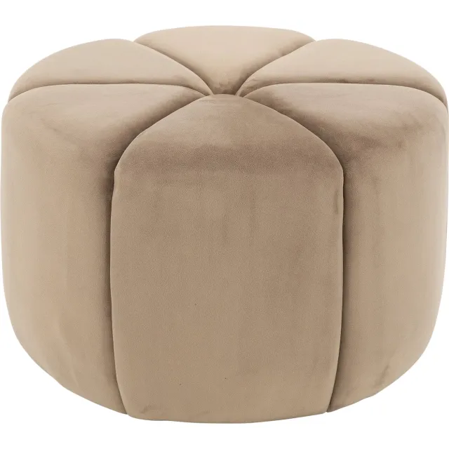 Goossens Poef Sousa - bruin - stof - 60 x 39 x 60 stof velours bruin