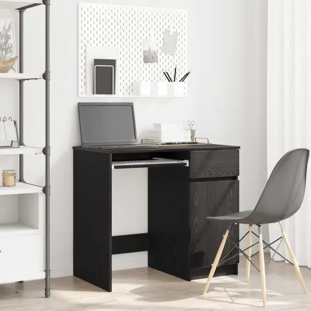 vidaXL Bureau 86x49x76 cm spaanplaat zwart eikenkleurig, foto 2